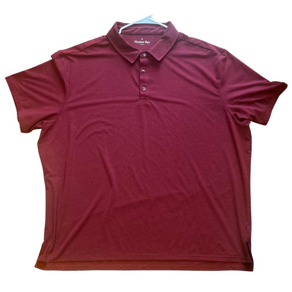 Hawker Rye Polo Shirt Burgundy Red Stretch Sustainable Mens 3XL